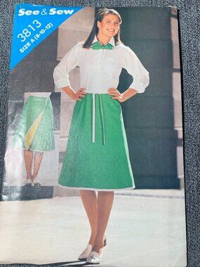 Butterick Misses Skirt Scarf Sewing Pattern Size 8 10 12 3813 Uncut